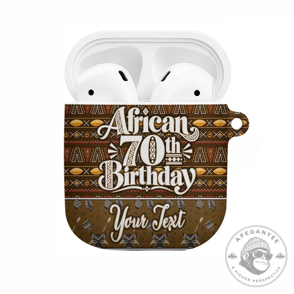 Personalized African 70th Birthday Tribal Pattern AirPods Case