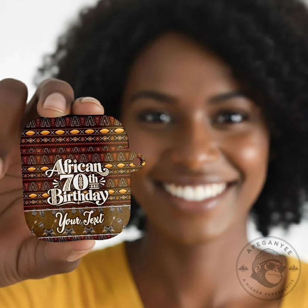Personalized African 70th Birthday Tribal Pattern AirPods Case 11 Personalized African 70th Birthday Tribal Pattern AirPods Case