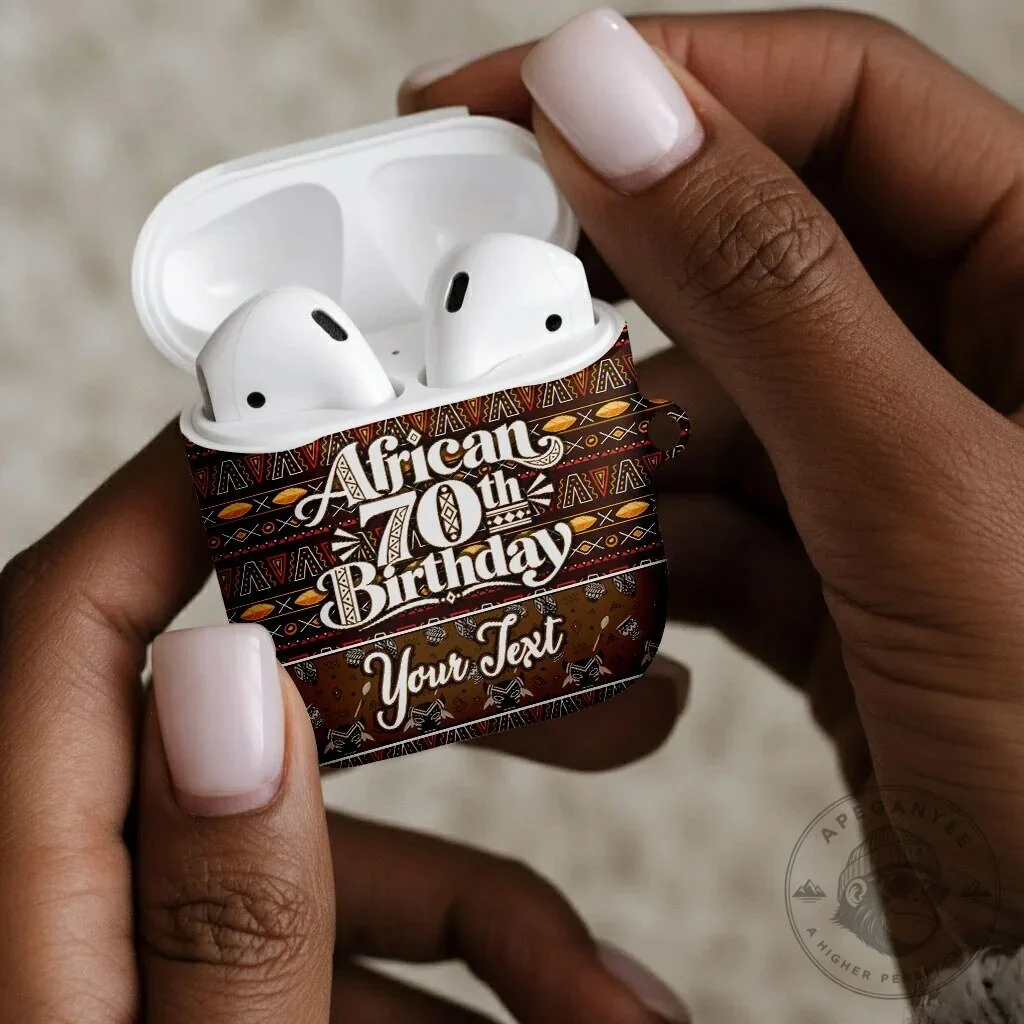 Personalized African 70th Birthday Tribal Pattern AirPods Case 12 Personalized African 70th Birthday Tribal Pattern AirPods Case