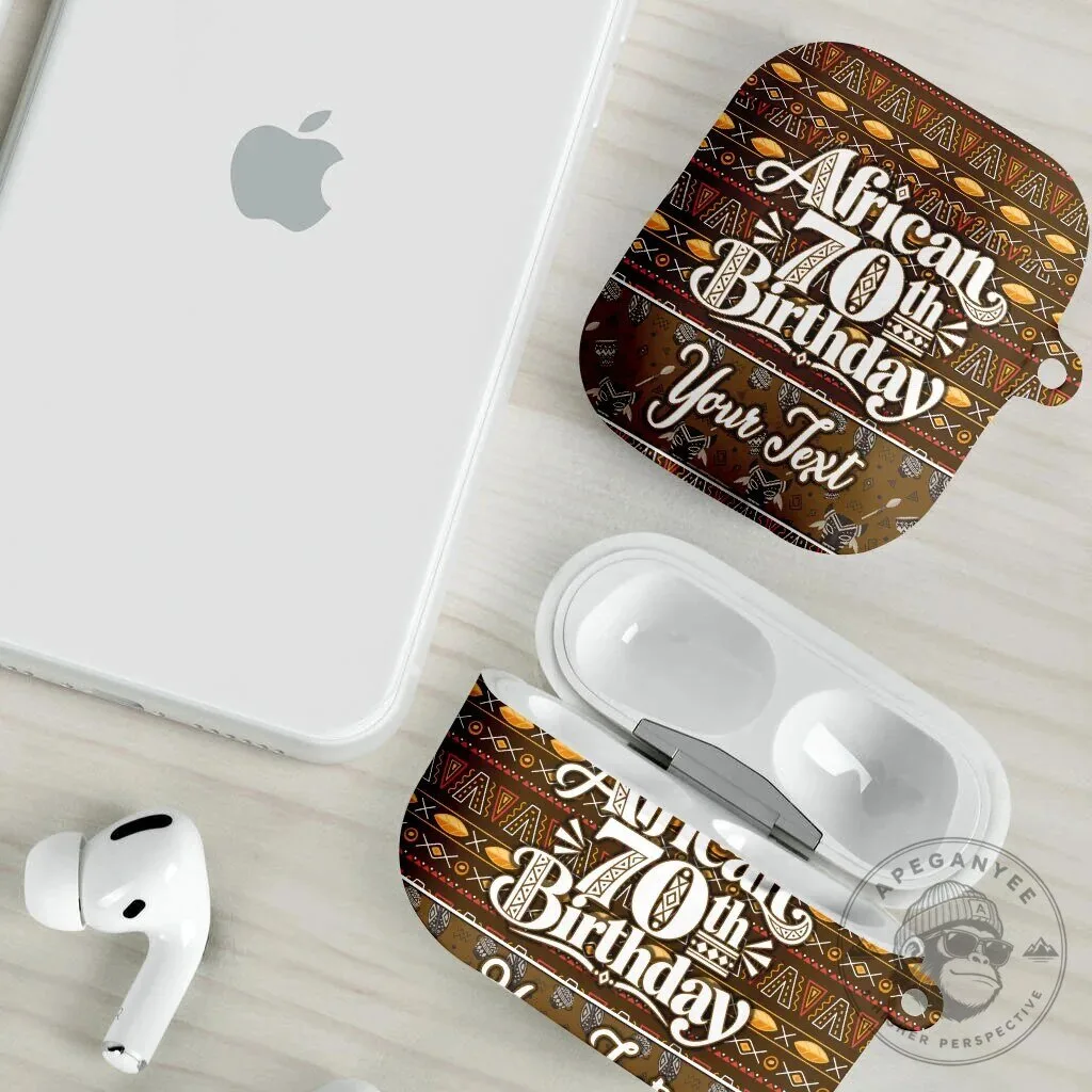 Personalized African 70th Birthday Tribal Pattern AirPods Case 14 Personalized African 70th Birthday Tribal Pattern AirPods Case