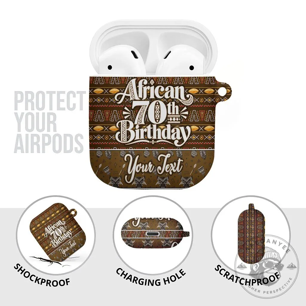Personalized African 70th Birthday Tribal Pattern AirPods Case 15 Personalized African 70th Birthday Tribal Pattern AirPods Case