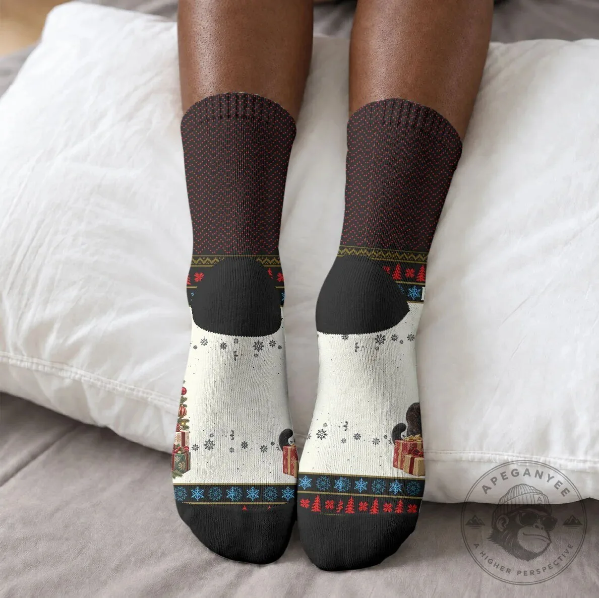 Huey P. Newton Black Panther Christmas Holiday Crew Socks 10 Huey P. Newton Black Panther Christmas Holiday Crew Socks