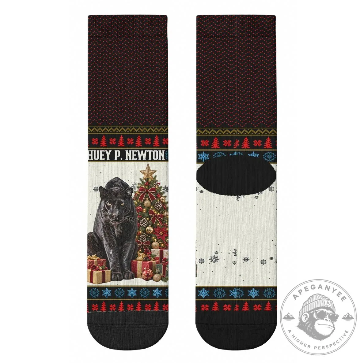 Huey P. Newton Black Panther Christmas Holiday Crew Socks 11 Huey P. Newton Black Panther Christmas Holiday Crew Socks