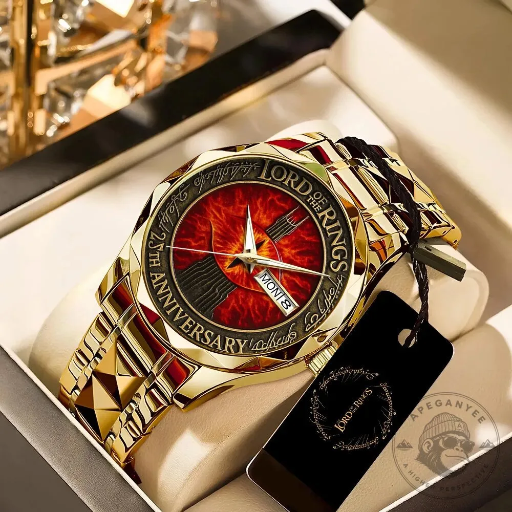 Lord of the Rings Eye of Sauron 25th Anniversary Gold Tone Watch