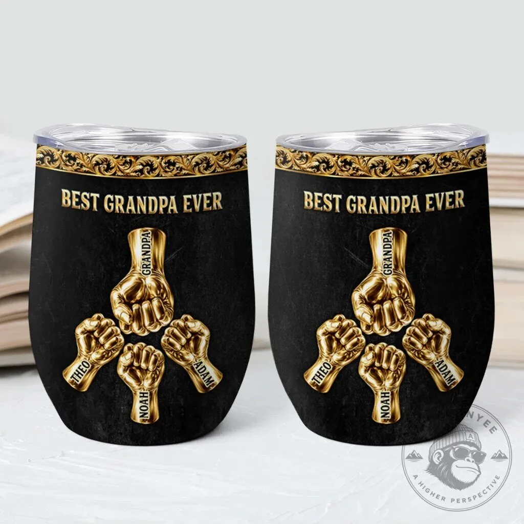 Best Dad Ever Personalized Golden Fists Family Names Insulated Tumbler 8 Best Dad Ever Personalized Golden Fists Family Names Insulated Tumbler