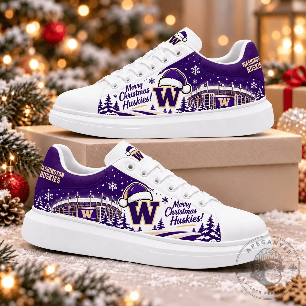 Washington Huskies Christmas Football Fan Shoes