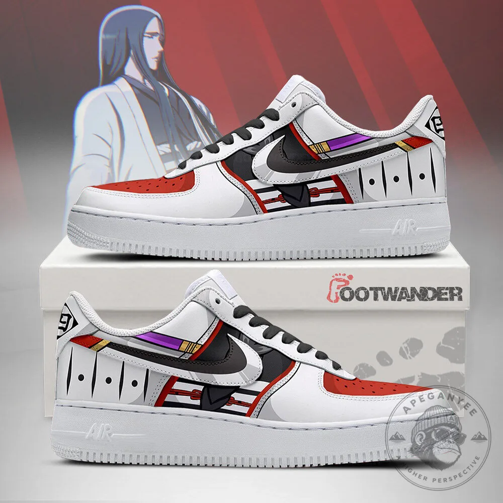 Bleach Retsu Unohana Anime Custom Printed White and Red Sneakers Shoes