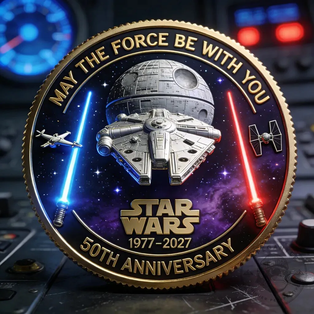 Commemorative Coin for the 50th Anniversary of Star Wars: May The Force Be With You