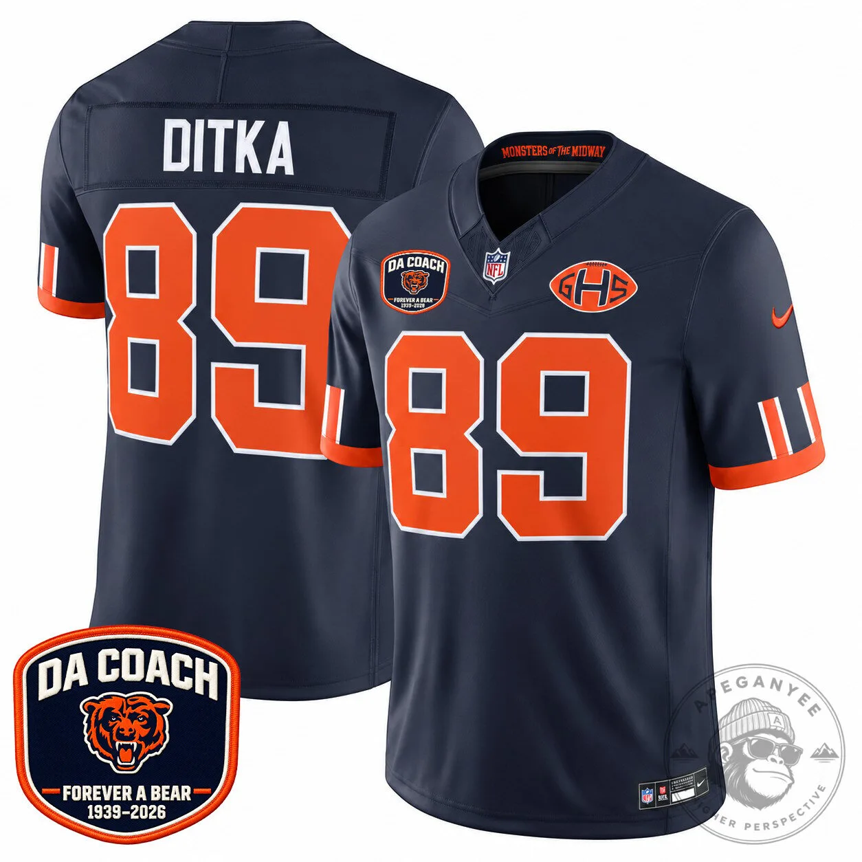 Mike Ditka Chicago Bears Football Jersey Number 89 Monsters of the Midway 2 Mike Ditka Chicago Bears Football Jersey Number 89 Monsters of the Midway