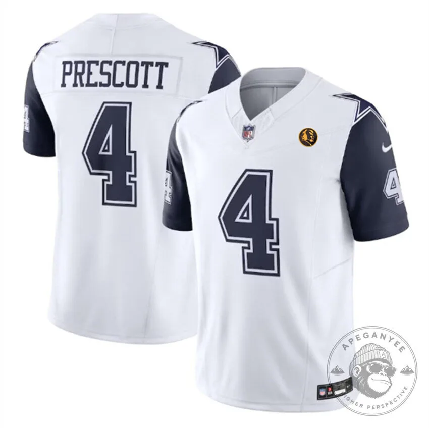 Dallas Cowboys Football Dak Prescott White Vapor Limited Stitched Jersey