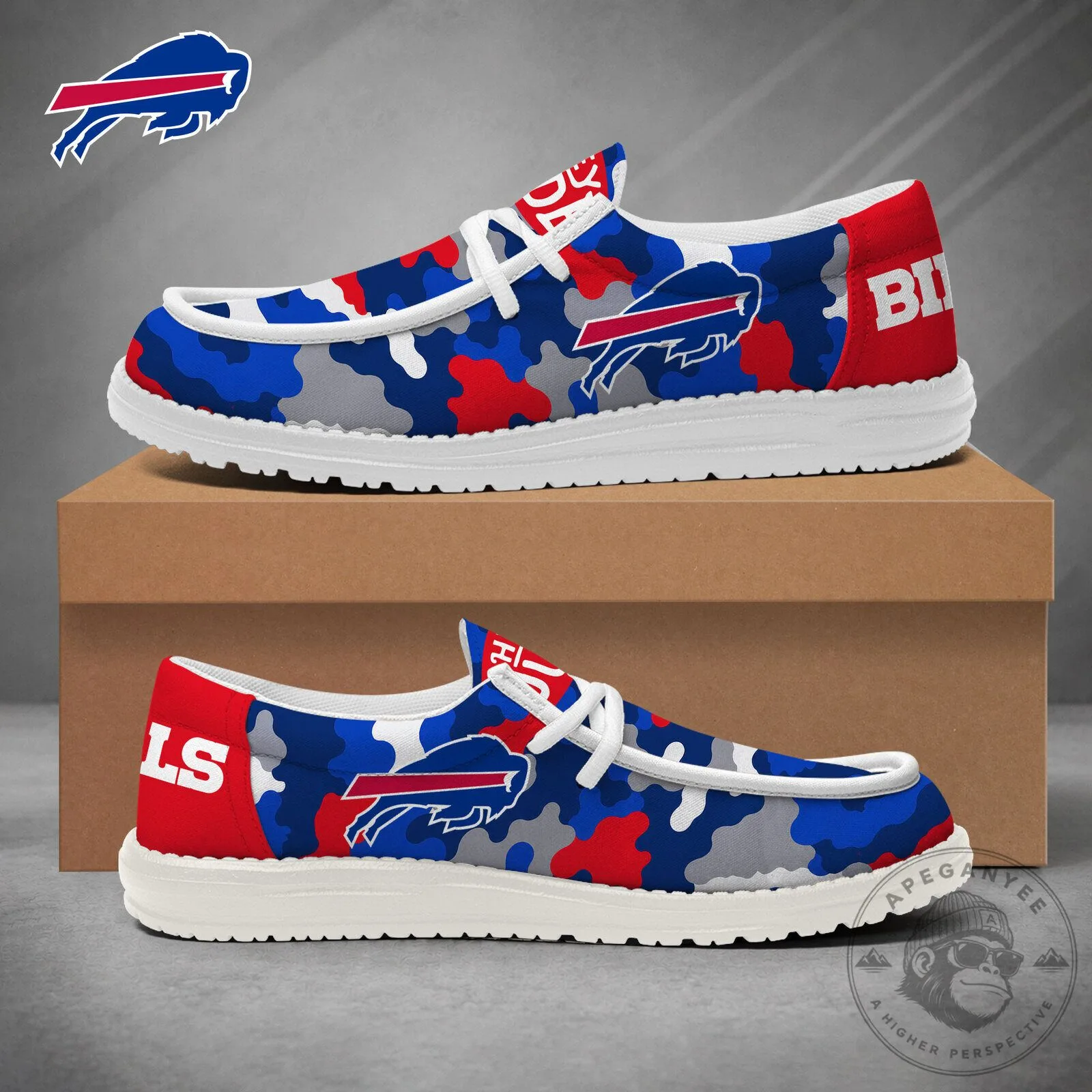Buffalo Bills NFL Game Day Camouflage Pattern Loafer Shoes