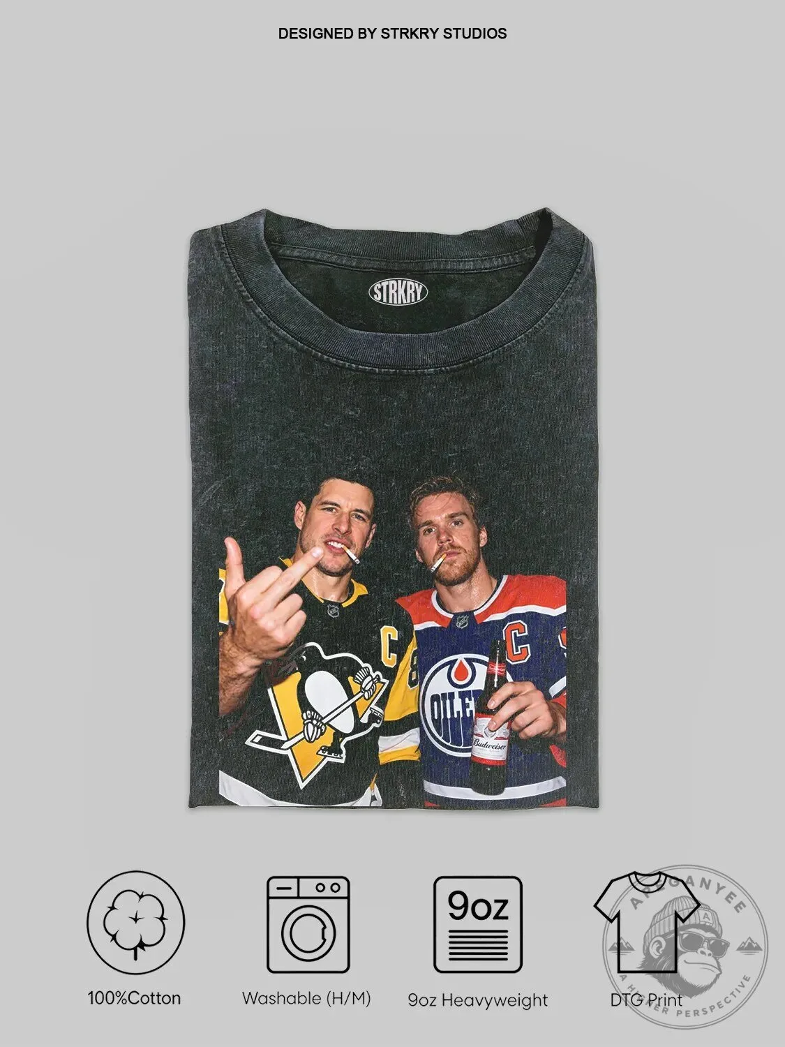 Sidney Crosby and Connor McDavid Hockey Legends Black T-Shirt