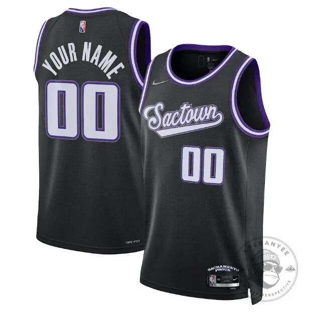 Sacramento Kings City Edition Black Custom Basketball Jersey