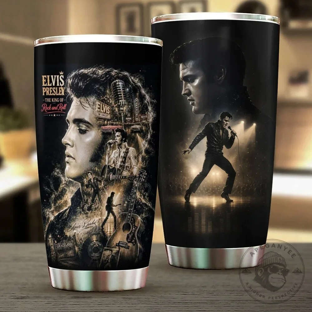 Elvis Presley The King of Rock and Roll Music Fan Stainless Steel Tumbler