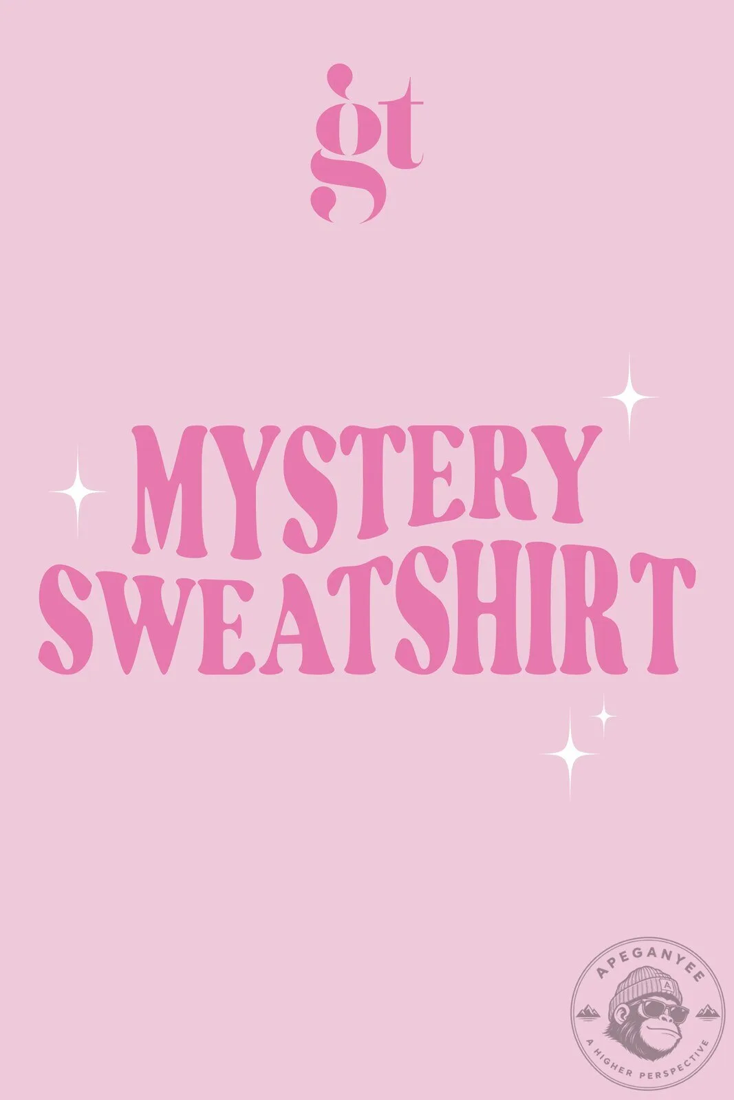 Mystery Surprise Pink Graphic Print Crewneck Sweatshirt