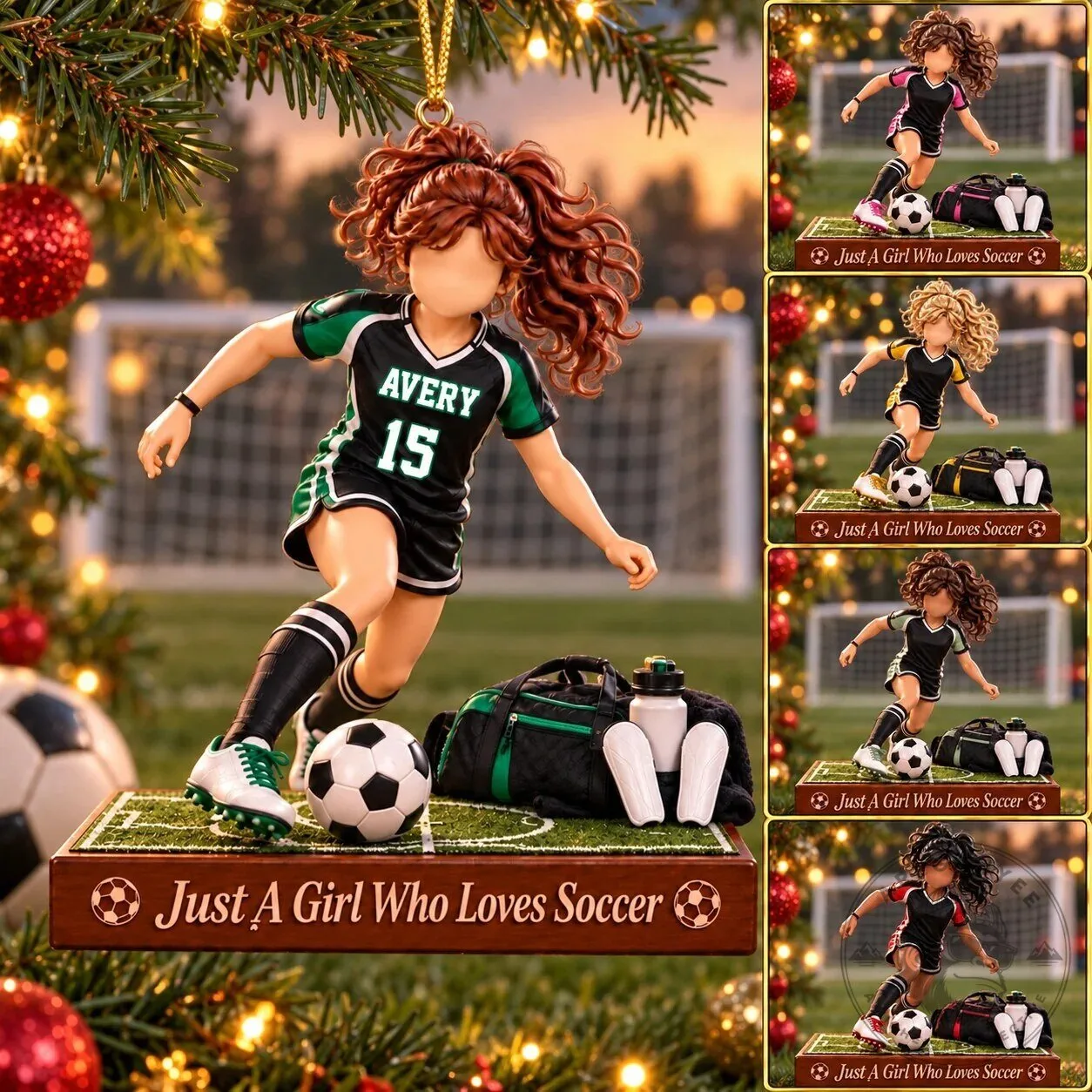 Personalized Soccer Girl Christmas Ornament, Just A Girl Who Loves Soccer Decoration