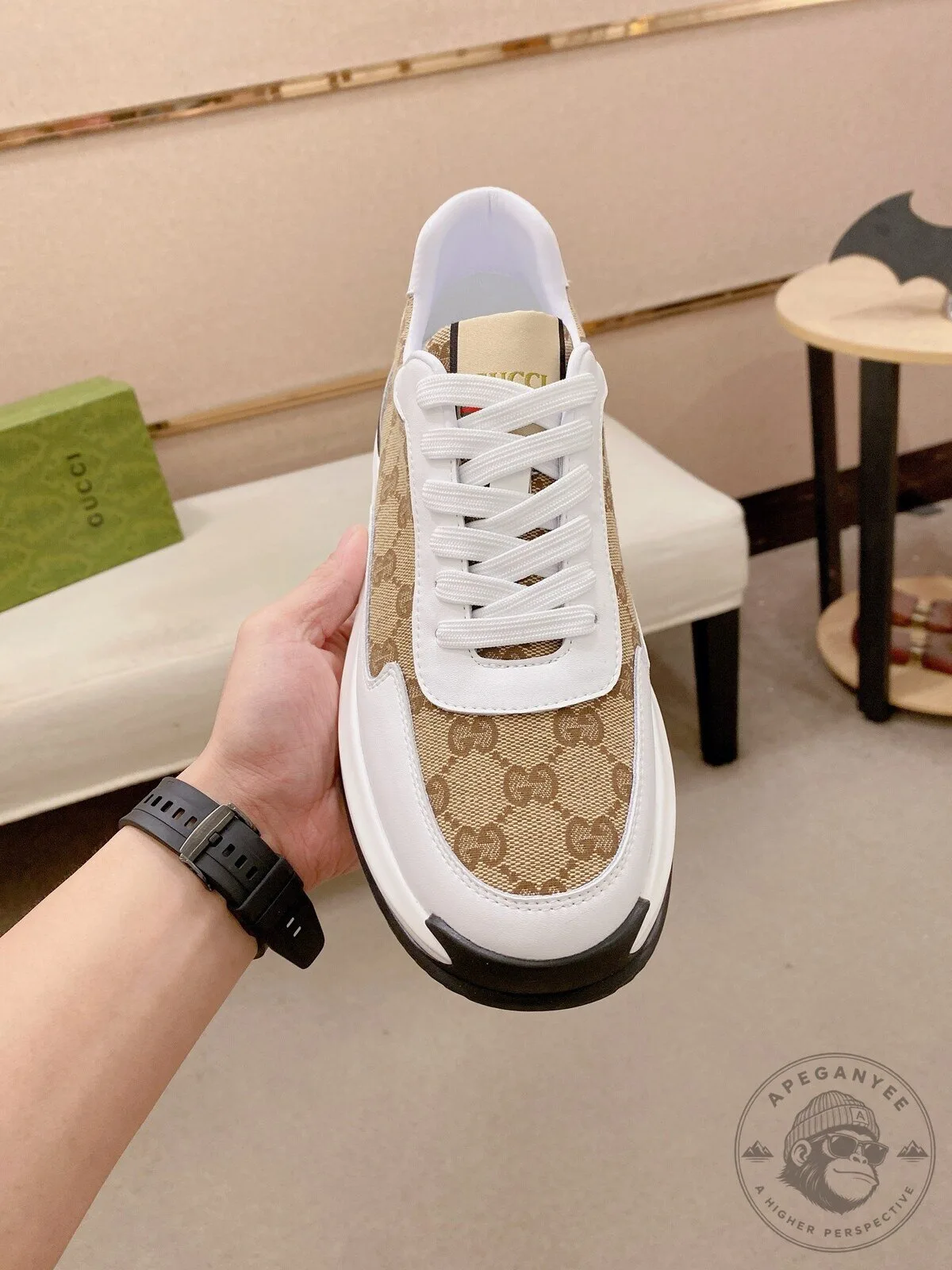 Gucci Monogram Pattern Luxury Designer Fashion Sneakers for Women