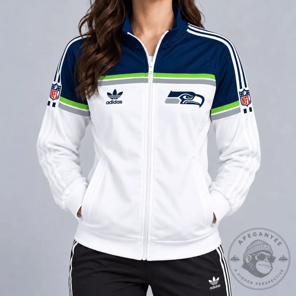 Seattle Seahawks NFL Retro Heritage Full-Zip Casual Track Jacket for Women 59 Seattle Seahawks NFL Retro Heritage Full-Zip Casual Track Jacket for Women