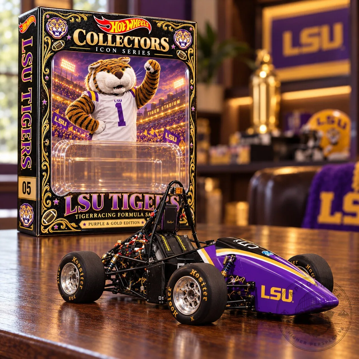 LSU Tigers Hot Wheels Collectors Icon Series Formula SAE Race Car Die-Cast Vehicle