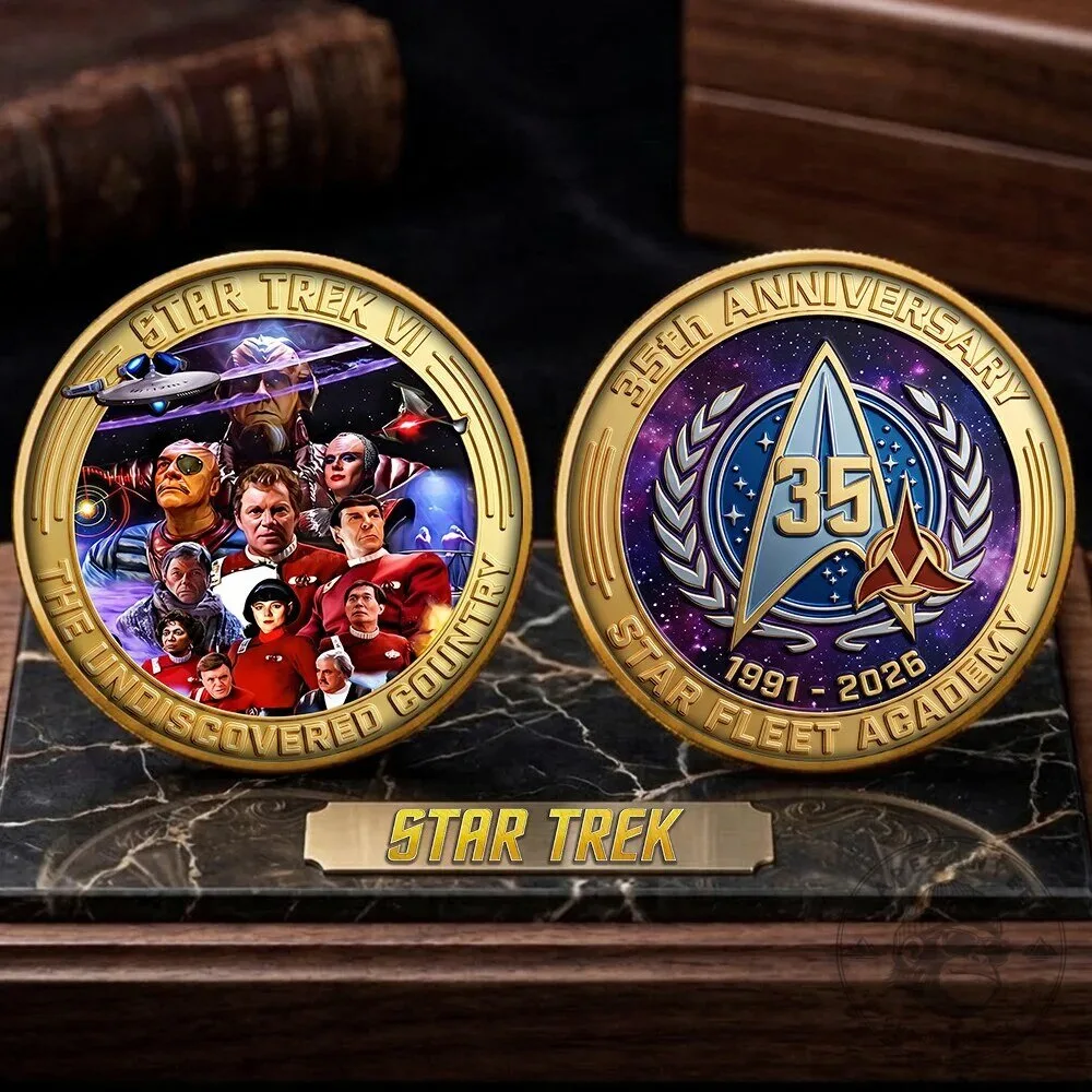 Star Trek VI The Undiscovered Country 35th Anniversary Gold Commemorative Coin