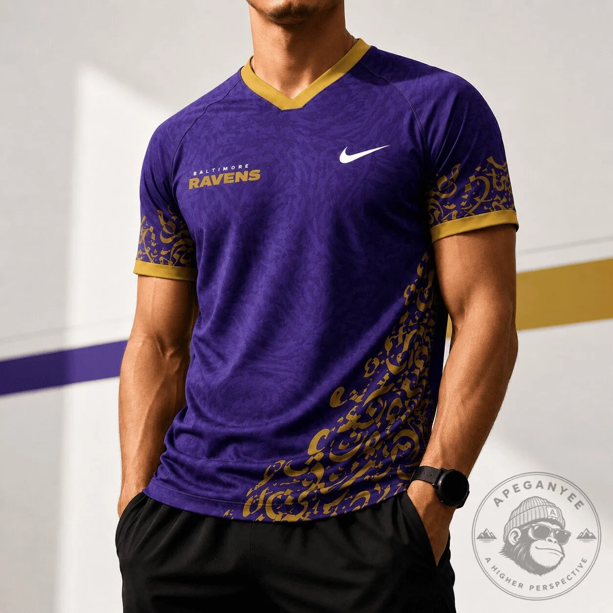 Baltimore Ravens NFL Fan Shirt Premium Legacy Calligraphy Jersey