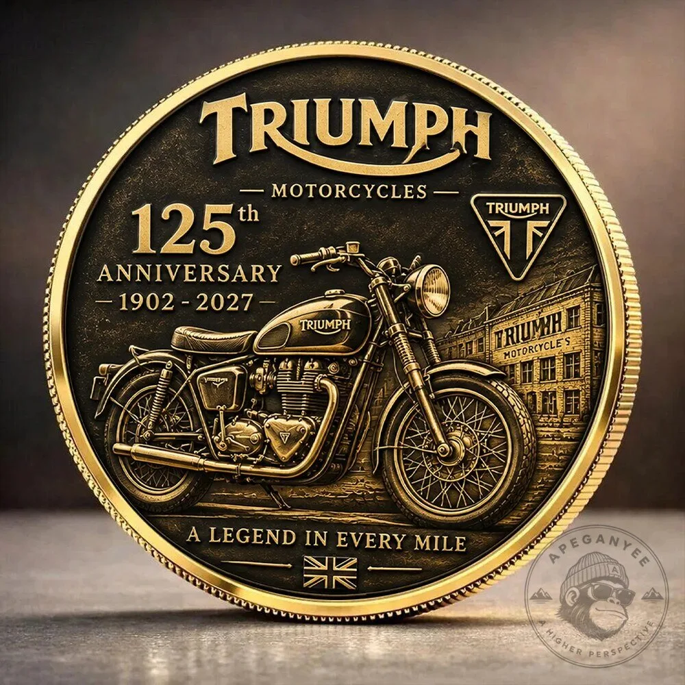 Triumph Motorcycles 125th Anniversary Commemorative Collectible Coin