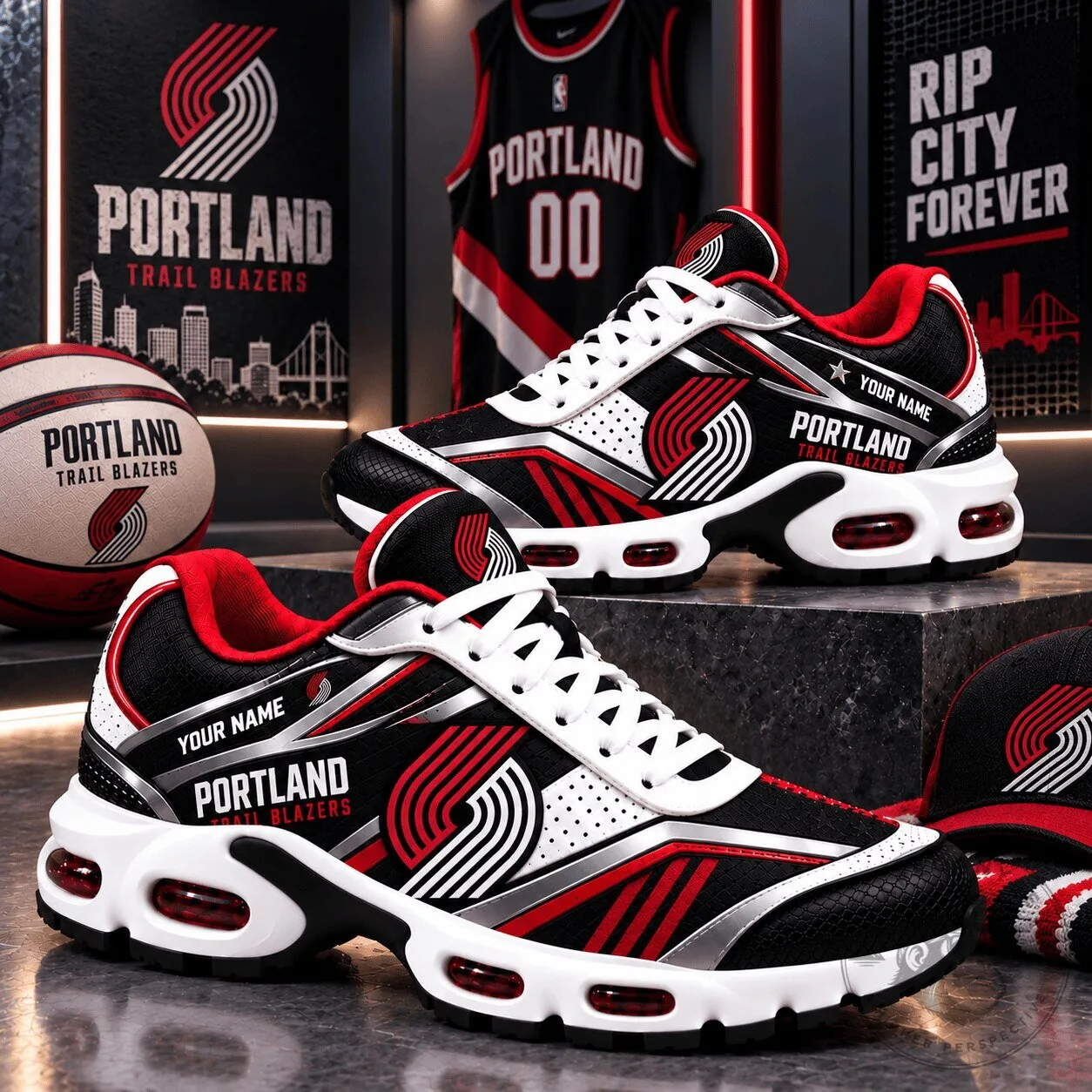 Portland Trail Blazers NBA Basketball Team Air Max Plus Style Shoes
