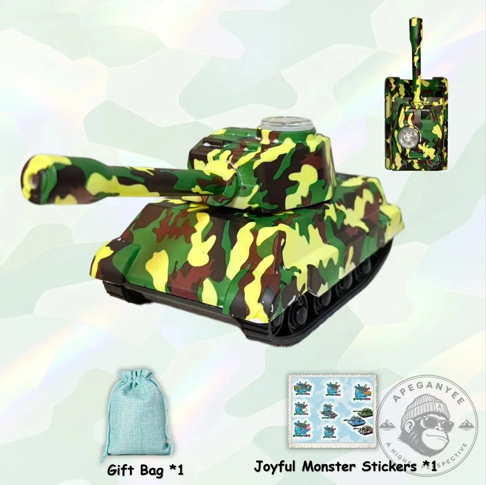 Camouflage Army Tank Bubble Machine Toy
