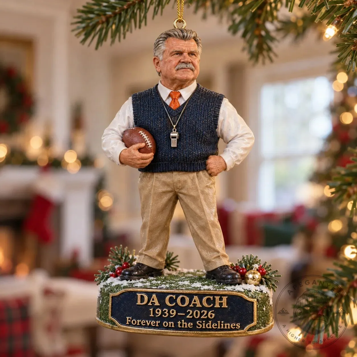 Mike Ditka Da Coach Football Christmas Ornament