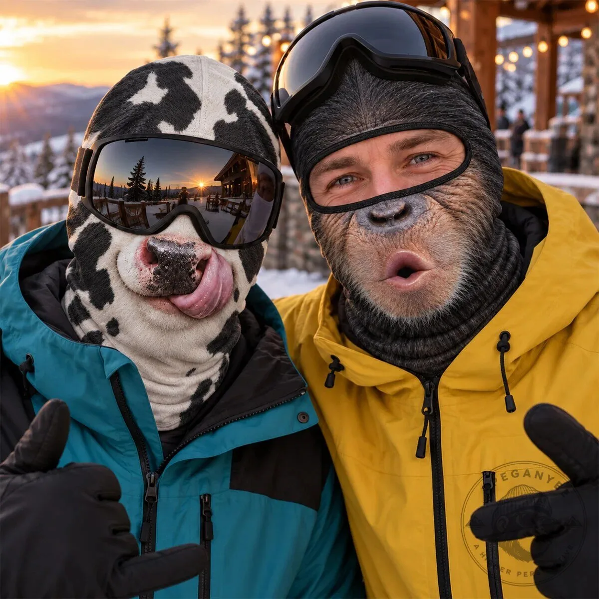 Funny Cow Print Balaclava Face Mask for Skiing and Snowboarding