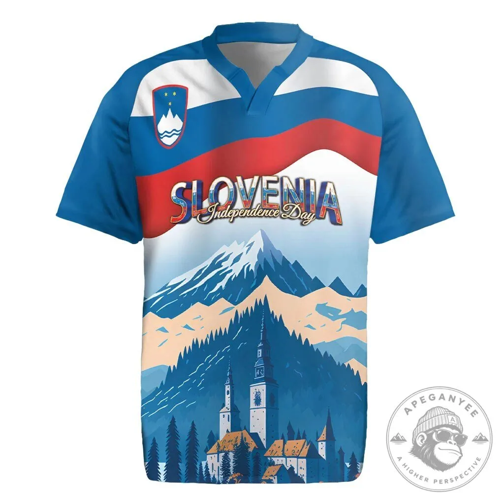 Slovenia Independence Day Lake Bled Julian Alps Landscape Rugby Jersey
