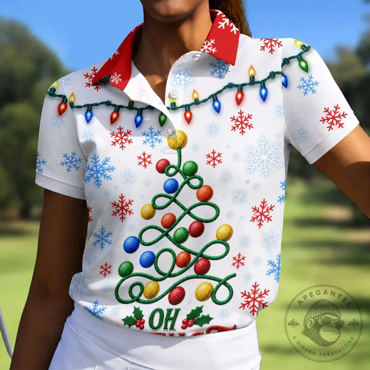 Christmas Golf Ball Tree Women's Sleeveless Polo Shirt 16 Christmas Golf Ball Tree Women