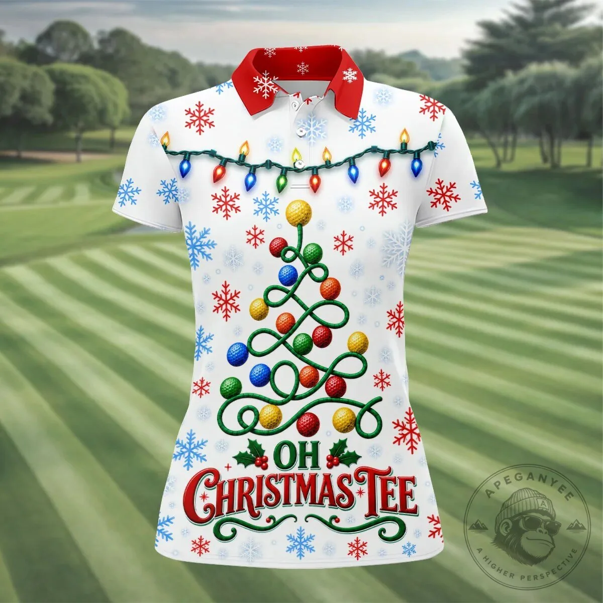 Christmas Golf Ball Tree Women's Sleeveless Polo Shirt 17 Christmas Golf Ball Tree Women