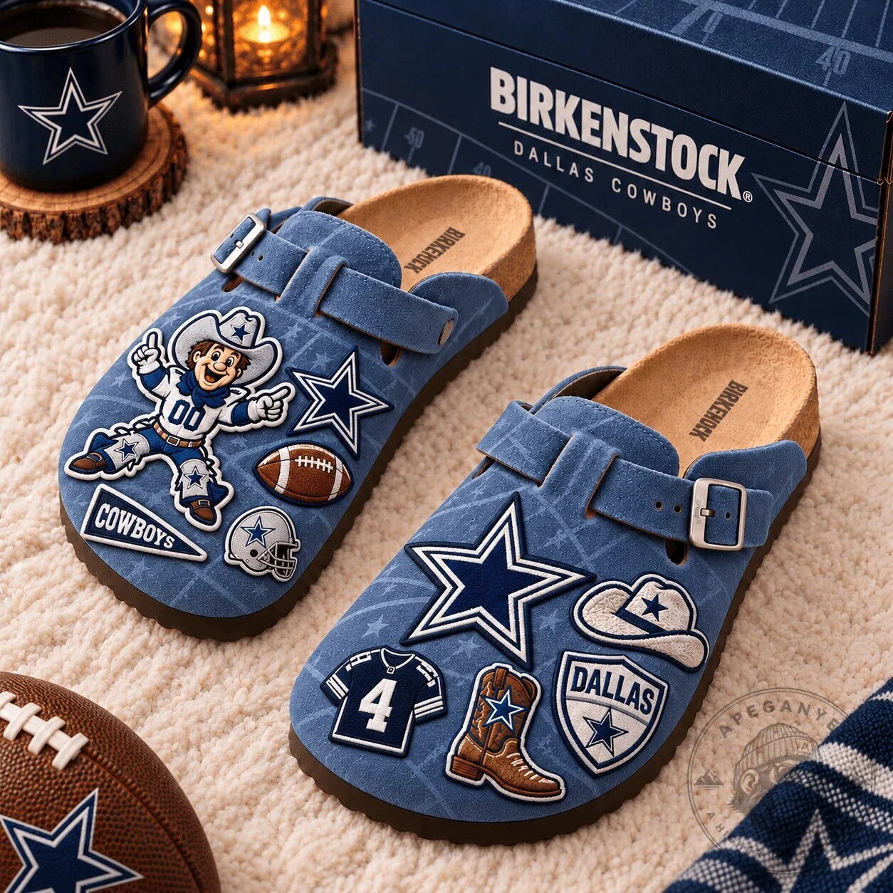 Dallas Cowboys NFL Team Logo Suede Clogs for Men and Women