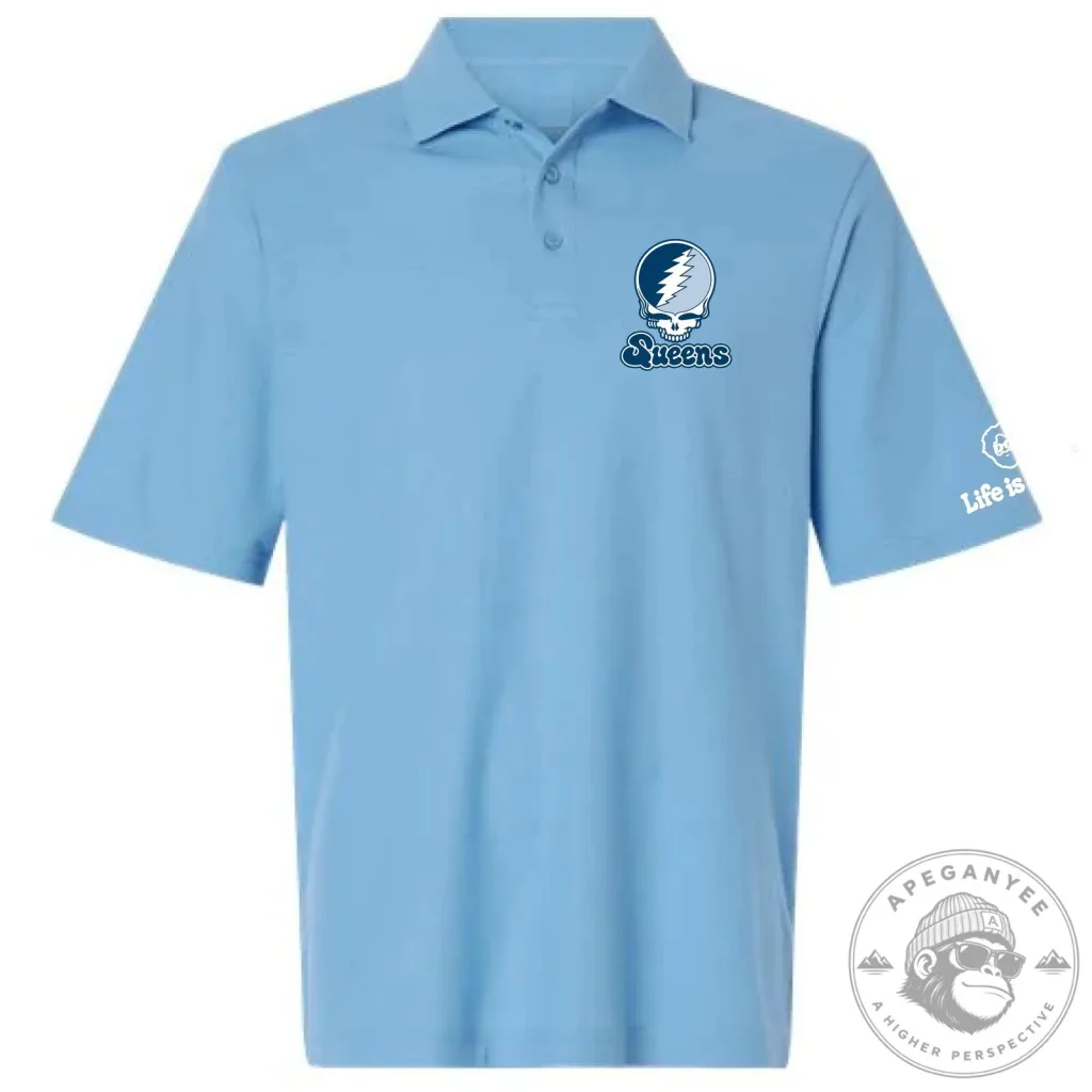Queens Grateful Dead Steal Your Face Skull Logo Polo Shirt Queens Grateful Dead Steal Your Face Skull Logo Polo Shirt