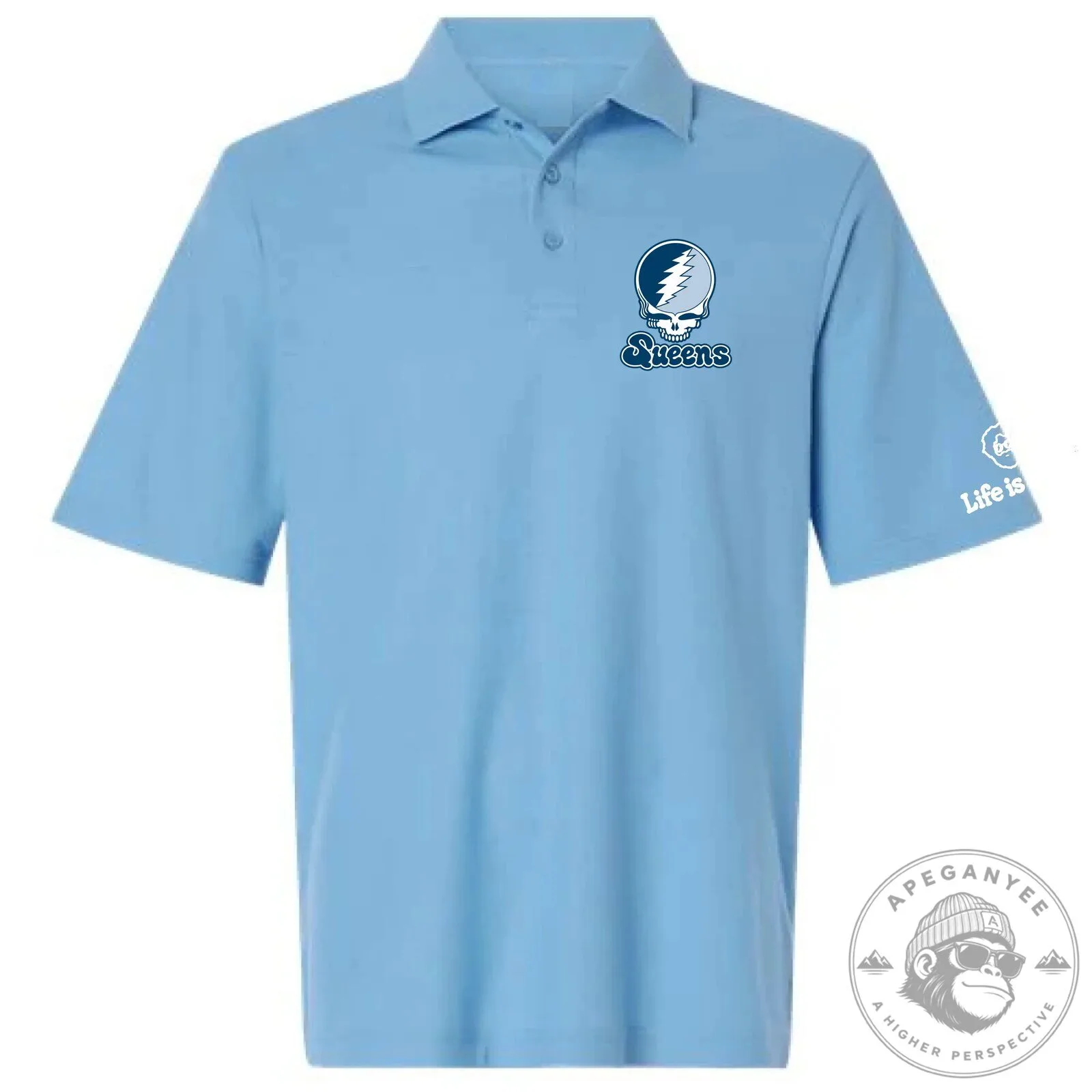 Queens Grateful Dead Steal Your Face Skull Logo Polo Shirt 10 Queens Grateful Dead Steal Your Face Skull Logo Polo Shirt