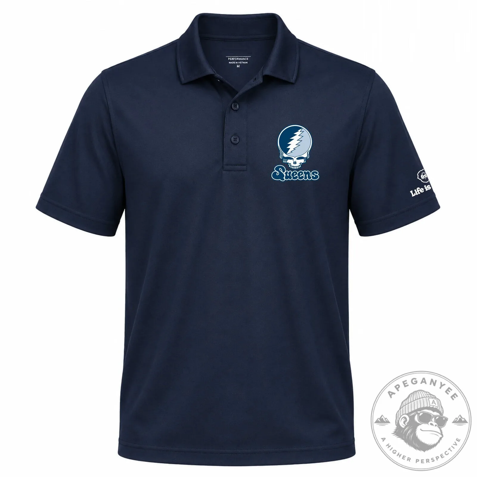 Queens Grateful Dead Steal Your Face Skull Logo Polo Shirt 7 Queens Grateful Dead Steal Your Face Skull Logo Polo Shirt