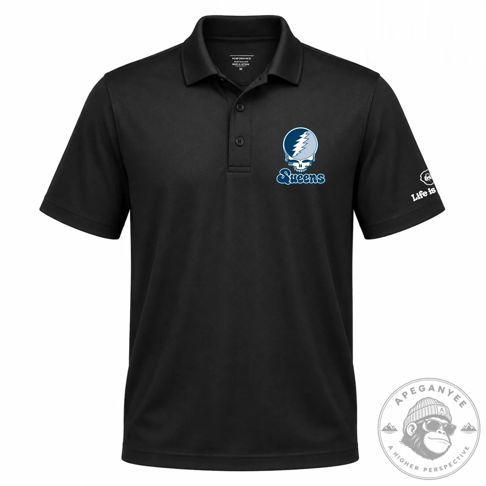 Queens Grateful Dead Steal Your Face Skull Logo Polo Shirt 8 Queens Grateful Dead Steal Your Face Skull Logo Polo Shirt