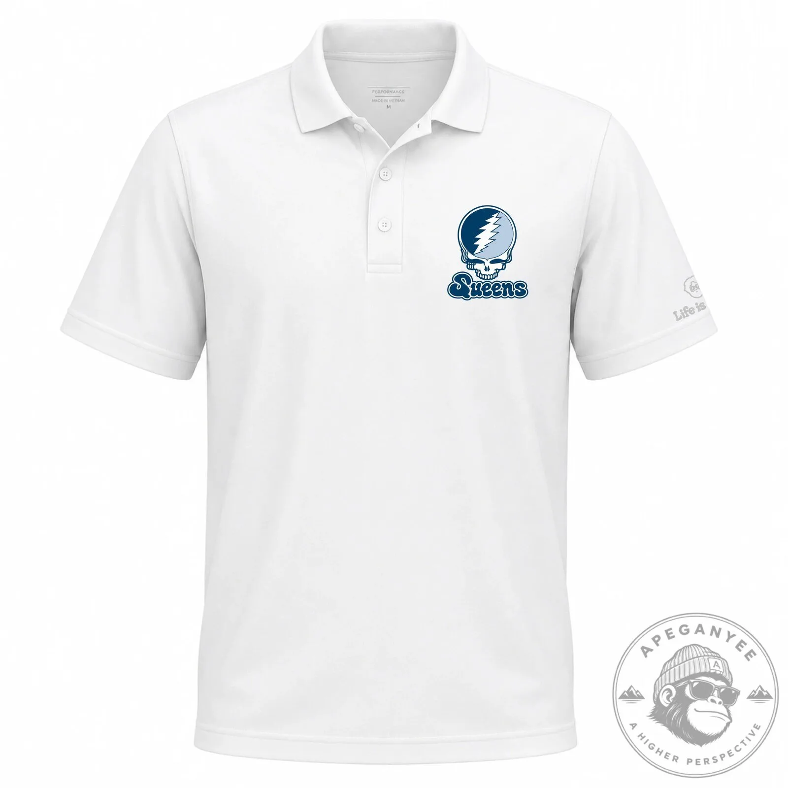 Queens Grateful Dead Steal Your Face Skull Logo Polo Shirt 9 Queens Grateful Dead Steal Your Face Skull Logo Polo Shirt